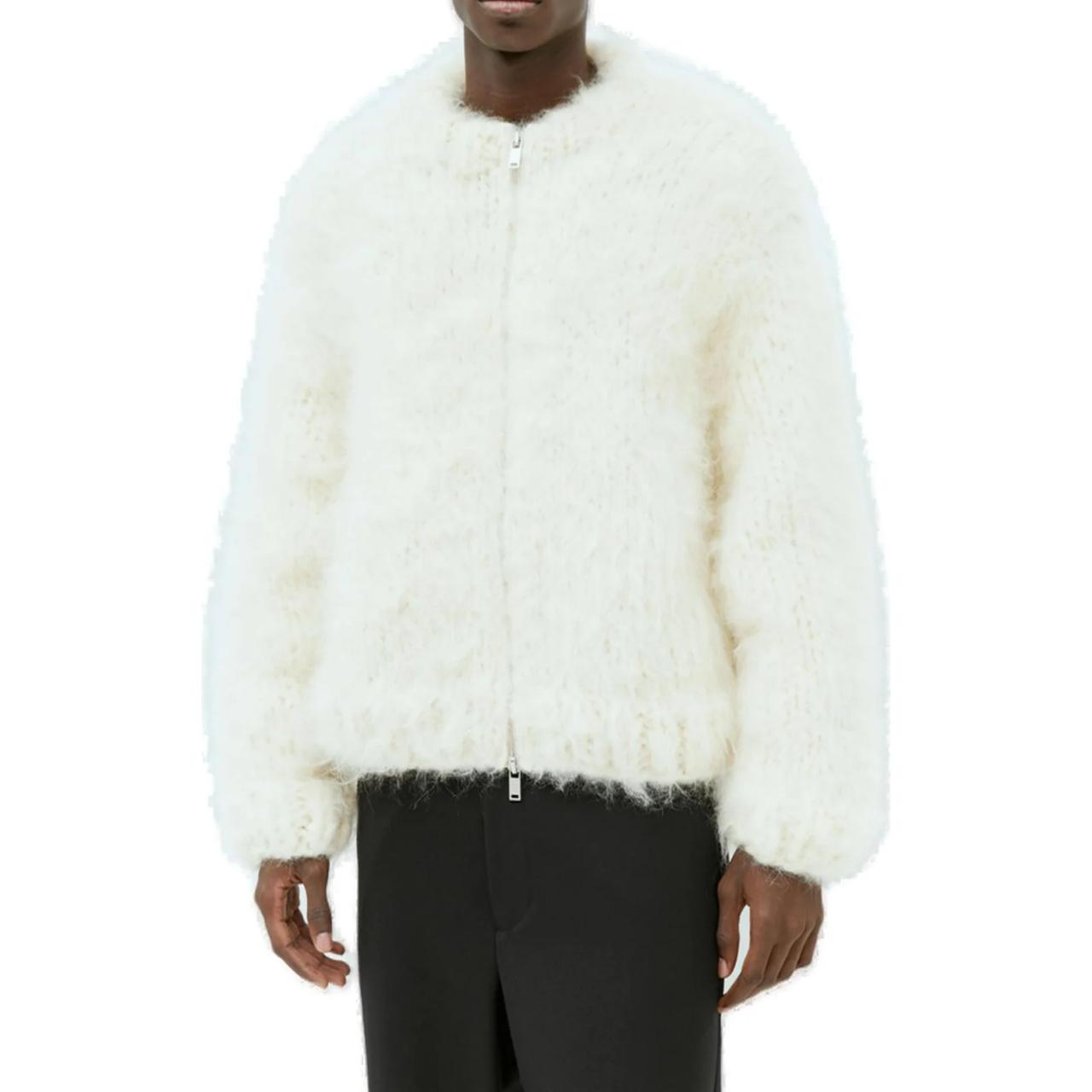 JIL SANDER White Solid Zip-Up Loose Fit Bomber Jacket J21HP0003J14675-106