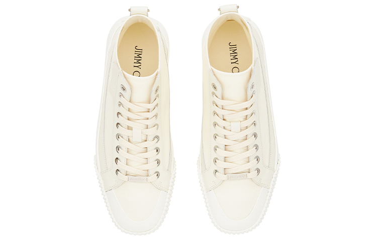 Jimmy Choo Canvas and Leather High-Top Sneakers 'Beige' 圖 3