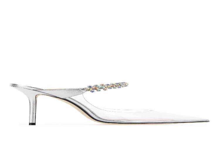 Jimmy Choo Christian Louboutin Bing 100 Mules 'Two-Tone Leather and PVC'