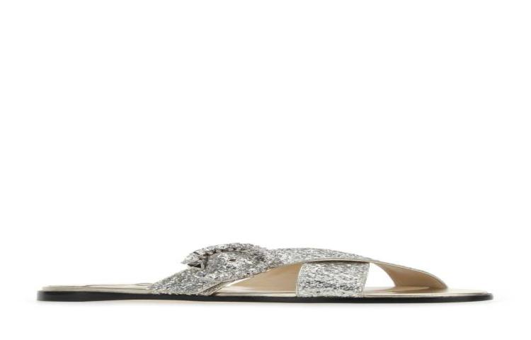 Jimmy Choo Embroidered Black Flat Slippers 'Platinum Crystal' 圖 2