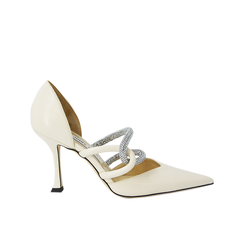 Buy Jimmy Choo 秋冬 2021 '白色高跟鞋' LUIS-90-AQW-LATTE/CRYSTAL