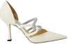 Buy Jimmy Choo Musim Luruh/Sejuk 2021 'Kasut Tumit Tinggi Putih' LUIS-90-AQW-LATTE/CRYSTAL