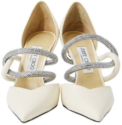 Jimmy Choo Fall/Winter 2021 'White High Heels' LUIS-90-AQW-LATTE/CRYSTAL Shop Jimmy Choo Fall/Winter 2021 'White High Heels' LUIS-90-AQW-LATTE/CRYSTAL