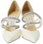 Shop Jimmy Choo Musim Luruh/Sejuk 2021 'Kasut Tumit Tinggi Putih' LUIS-90-AQW-LATTE/CRYSTAL