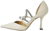 Details for Jimmy Choo Musim Luruh/Sejuk 2021 'Kasut Tumit Tinggi Putih' LUIS-90-AQW-LATTE/CRYSTAL