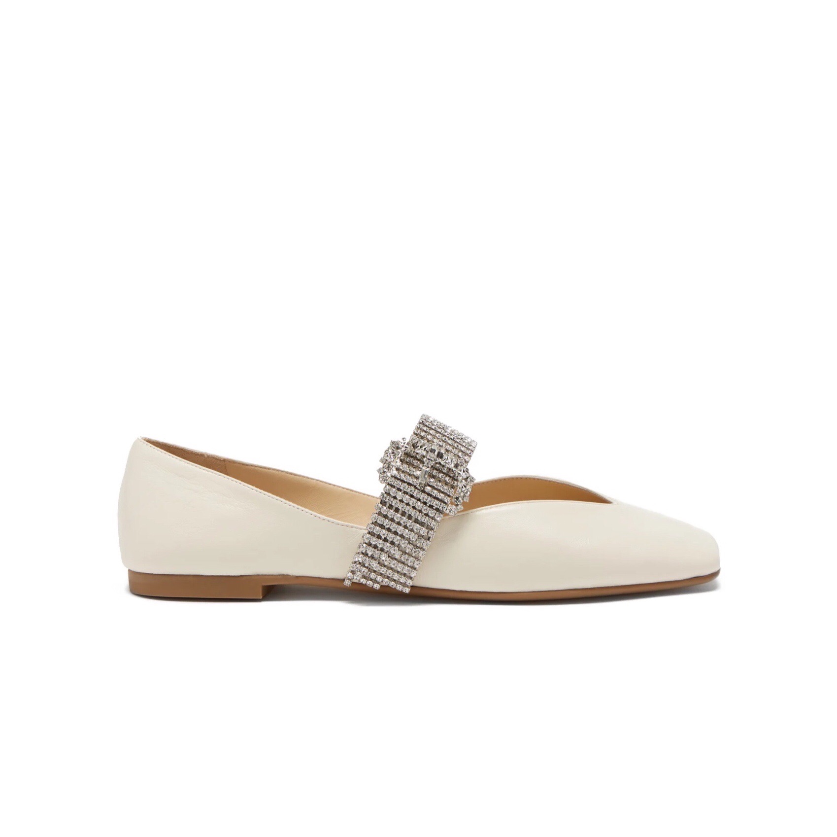 Buy Jimmy Choo Krista 'Putih Gading' KRISTAFLATWZC-LATTECRYSTAL