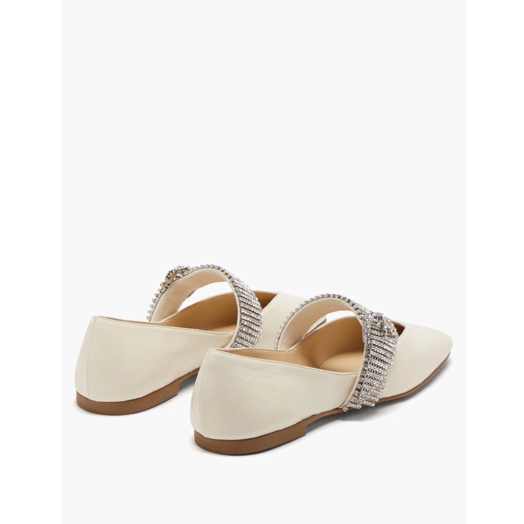 Order Jimmy Choo Krista 'Putih Gading' KRISTAFLATWZC-LATTECRYSTAL