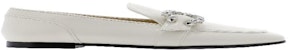 Jimmy Choo Mani Flat Loafers 'Putih Kasual' MANI-FLAT-AYULATTE/CRYSTAL