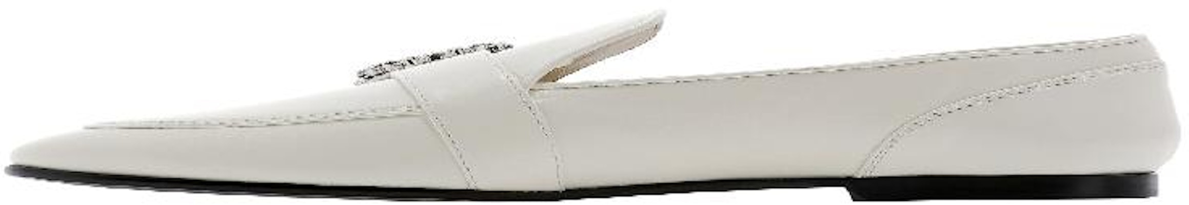 Jimmy Choo Mani Flat Loafers 'White Casual' MANI-FLAT-AYULATTE/CRYSTAL Order Jimmy Choo Mani Flat Loafers 'White Casual' MANI-FLAT-AYULATTE/CRYSTAL
