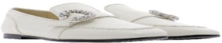 Lookbook Jimmy Choo Mani Flat Loafers 'Putih Kasual' MANI-FLAT-AYULATTE/CRYSTAL