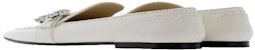 Jimmy Choo Mani Flat Loafers 'Putih Kasual' MANI-FLAT-AYULATTE/CRYSTAL