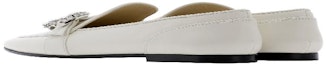 Shop Jimmy Choo Mani Flat Loafers 'Putih Kasual' MANI-FLAT-AYULATTE/CRYSTAL