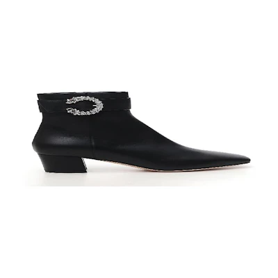 Jimmy Choo MYAN45WJV Ankle Boot 'Black Crystal'