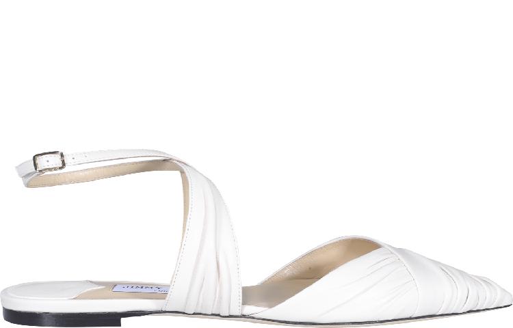 Jimmy Choo Pre-Basil Flat 'Zsalatte White'