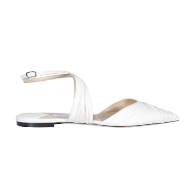 Jimmy Choo Pre-Basil Flat 'Zsalatte White'