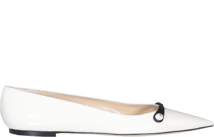 Jimmy Choo Pre-Rosalia Flat 'Latte/Black' ROSALIA-FLATPTZLATTE/BLACK