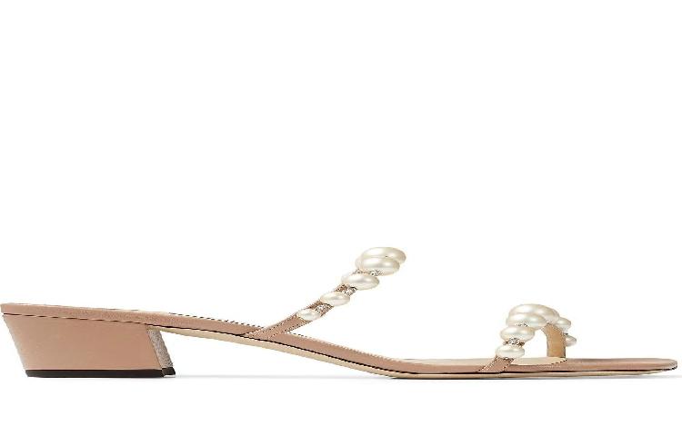 Jimmy Choo PRE_AMARA 45 'Ballet Pink/White'