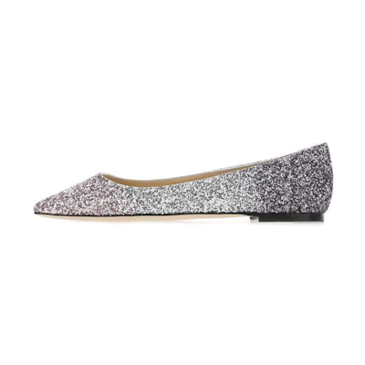 Jimmy Choo Romy Flat 'Black Purple Silver Gradient'
