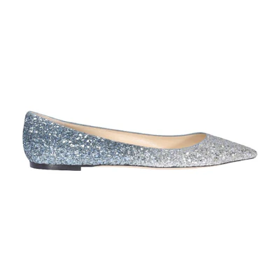 Jimmy Choo Romy Flat 'Silver/Dusk Blue'