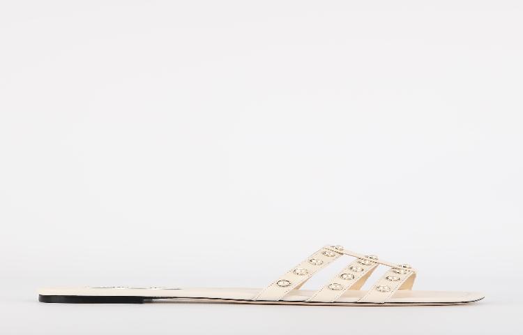 Jimmy Choo Sandal 'White' HAZAL-FLAT-NPQ_LATTE