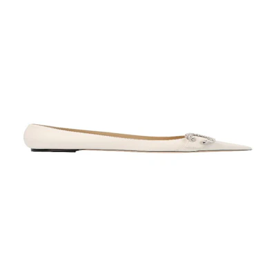 Jimmy Choo Saresa Flat 'Latte Crystal'