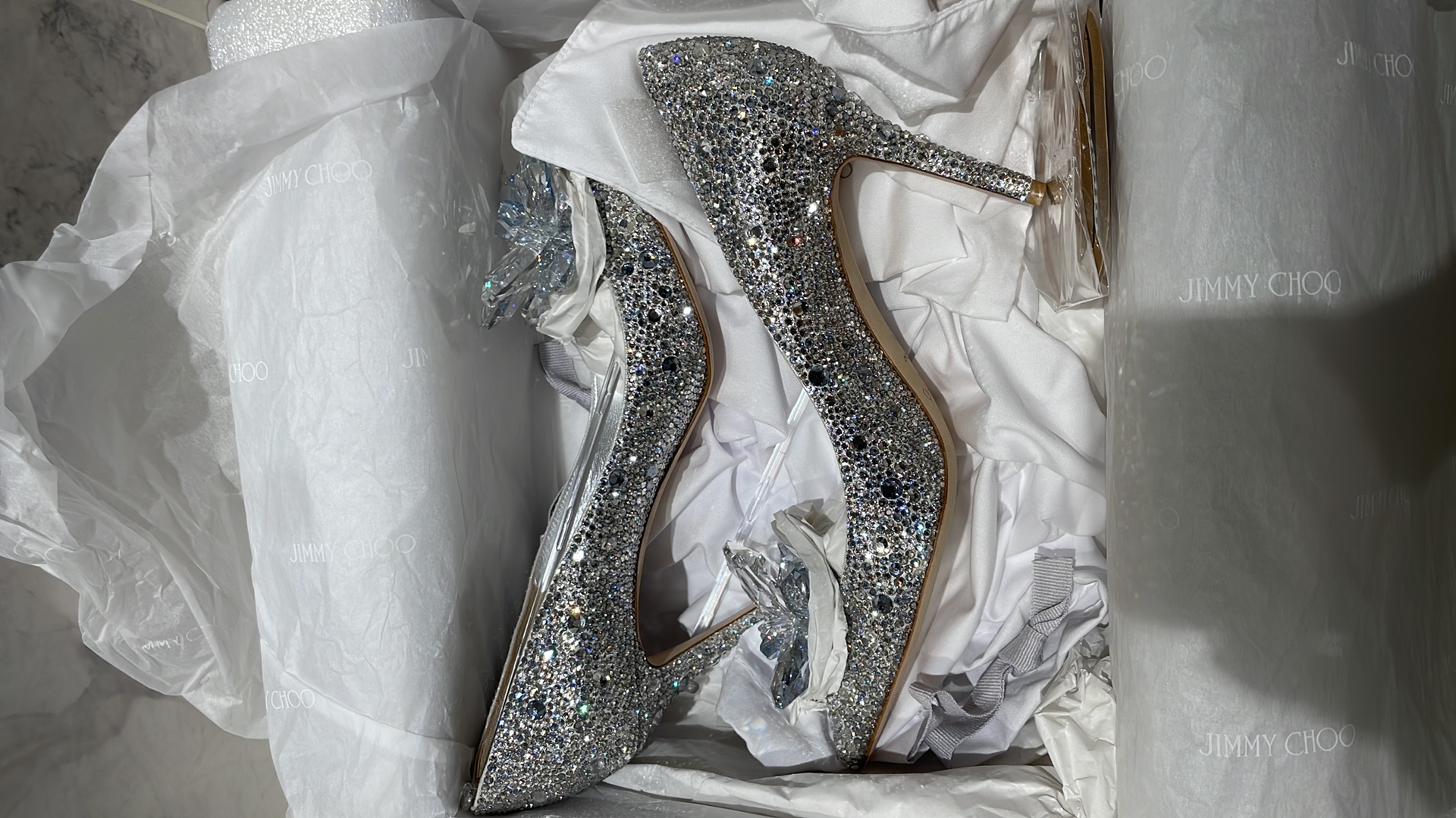 Jimmy Choo Swarovski Crystal High Heeled Shoes 'Crystal'