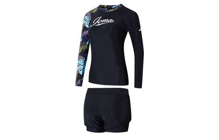 JOMA Colorblock Floral Print Long Sleeve Two-Piece Swimsuit 5235FPB282