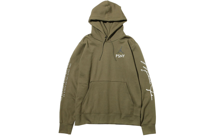 Jordan 12 PSNY Limited Edition Pullover Hoodie Olive Green Casual Wear AA8889-222