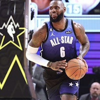 조던 2023 올스타 NBA 르브론 제임스 6번 블루 농구 져지 탱크탑 DX6336-501 Lookbook 조던 2023 올스타 NBA 르브론 제임스 6번 블루 농구 져지 탱크탑 DX6336-501