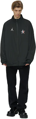 Jordan 2023 All-Star Weekend Black Embroidered Zip-Up Track Jacket for Men DX6740-010 Details for Jordan 2023 All-Star Weekend Black Embroidered Zip-Up Track Jacket for Men DX6740-010