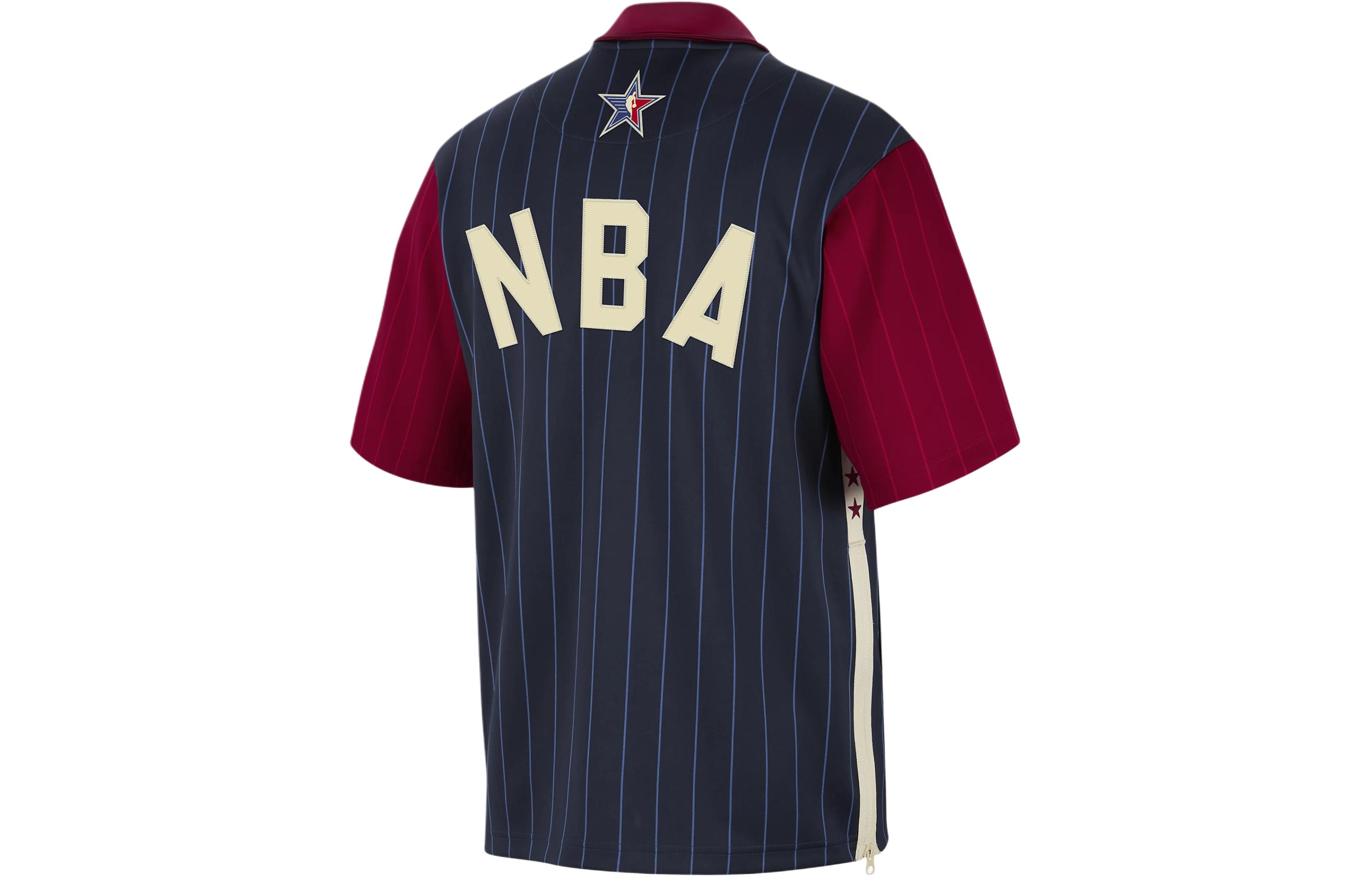 Lookbook 乔丹2024全明星周末字母印花扣衬夹克-红/海军蓝/棕 FN5884-698