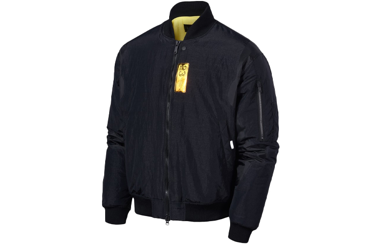 Jordan 23 Engineered Black Digital Pattern Bomber Jacket with Multiple Pockets CV2787-010