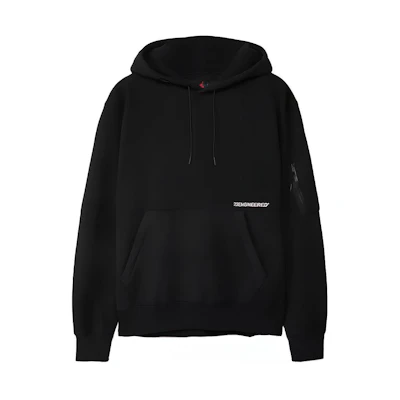 Jordan 23 Engineered Black Pullover Hoodie for Men - Solid Color Sportswear DM7860-010
