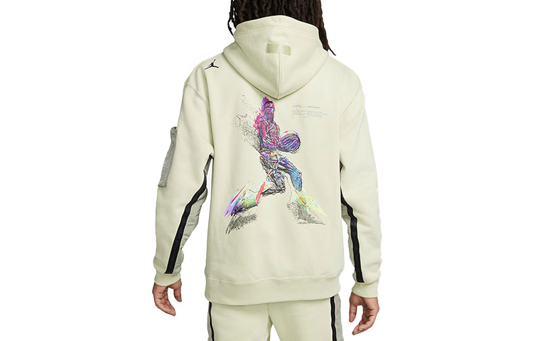 Jordan 23 Engineered Green Hoodie with Basketball Graffiti Print for Men DJ0202-371