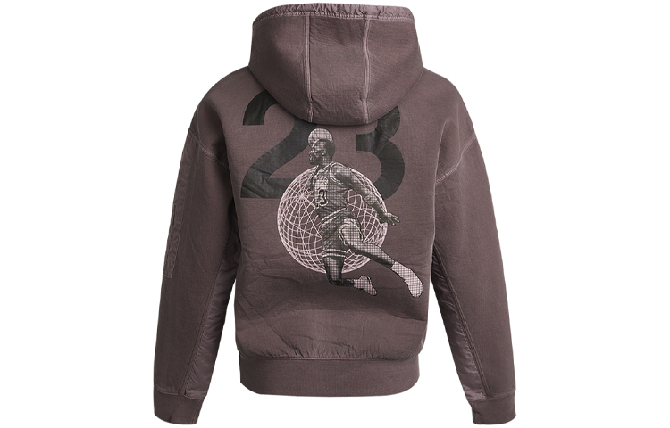 Jordan 23 Engineered Logo Hoodie Red Brown Casual Sweatshirt CV2768-255 圖 3