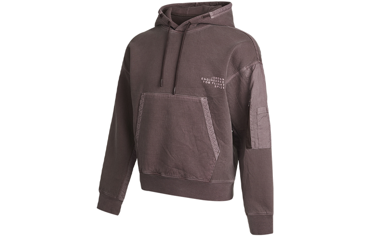 Jordan 23 Engineered Logo Hoodie Red Brown Casual Sweatshirt CV2768-255 圖 4