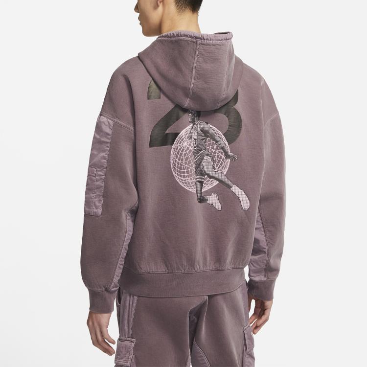 Jordan 23 Engineered Logo Hoodie Red Brown Casual Sweatshirt CV2768-255 圖 6