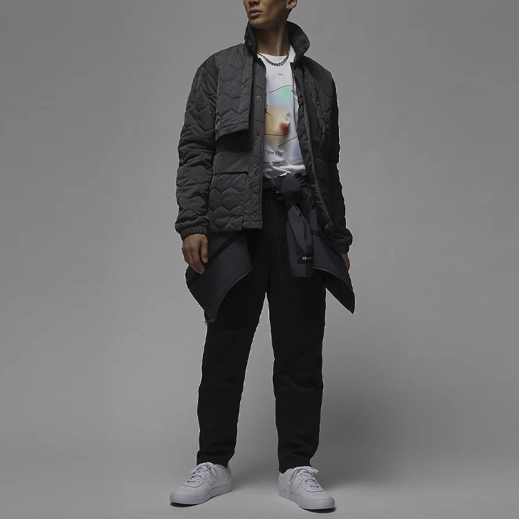 Shop Jordan 23 Engineered Quilted Button-Up Jacket Dark Grey DV7696-022