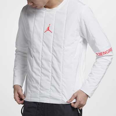 Jordan 23 Engineered Quilted Pullover Logo Sweatshirt Putih AJ1055-100 Details for Jordan 23 Engineered Quilted Pullover Logo Sweatshirt Putih AJ1055-100