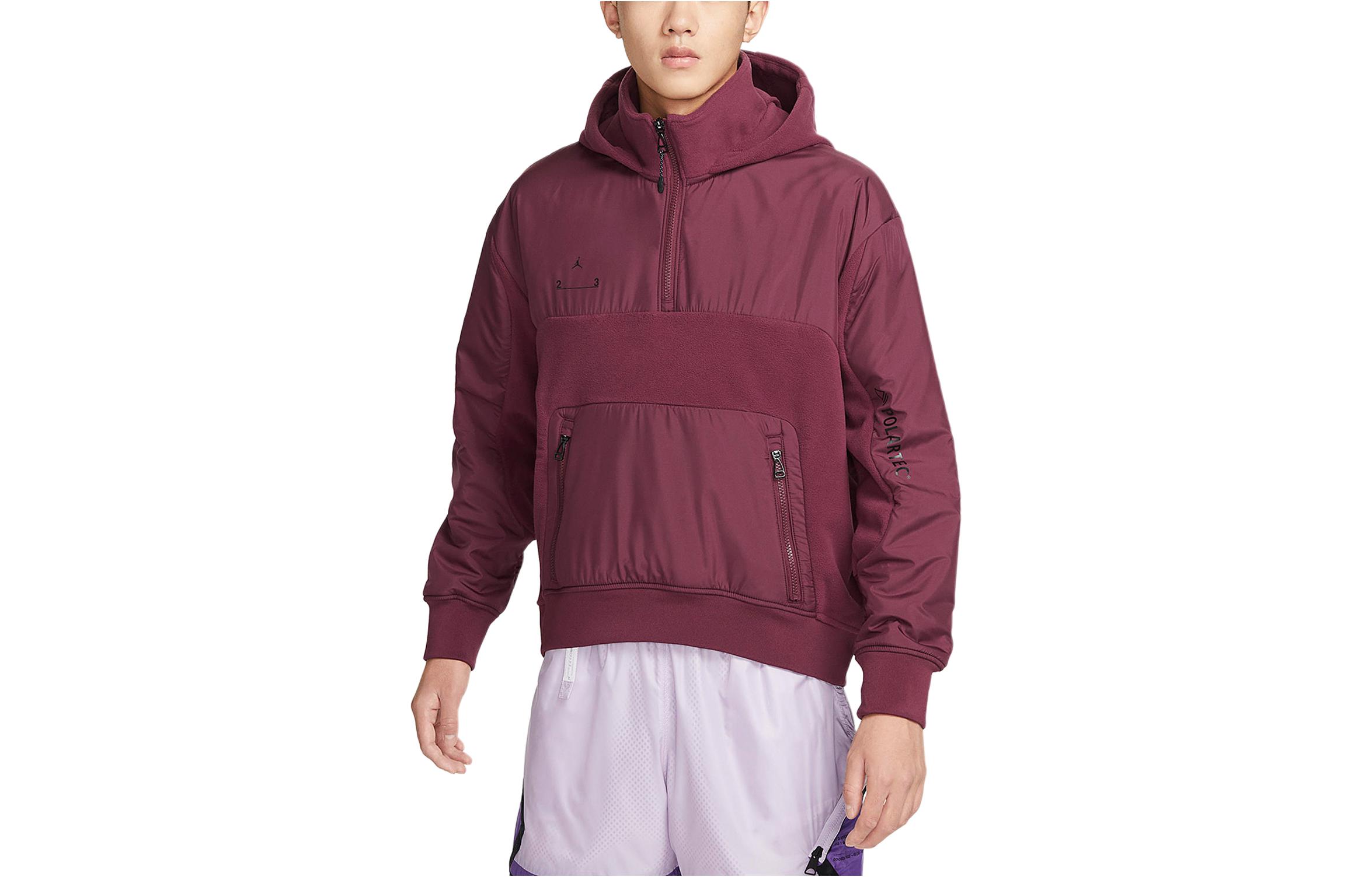 Jordan 23 Engineered Red Half-Zip Pullover Hoodie for Men DV1592-680 圖 2