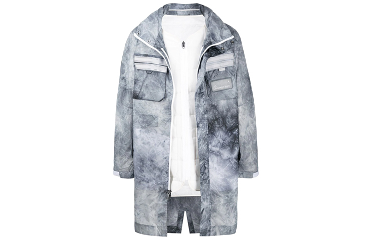 Jordan 23 Engineered Reflective Printed Parka White/Grey Detachable Hooded Jacket Men CU8624-100