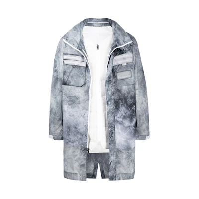 Jordan 23 Engineered Reflective Printed Parka White/Grey Detachable Hooded Jacket Men CU8624-100