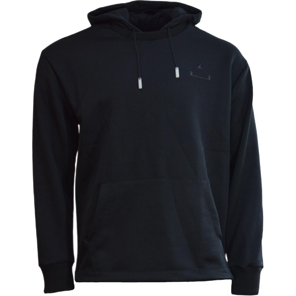 Jordan 23 Engineered Solid Black Hoodie for Men with Kangaroo Pocket DX9633-010