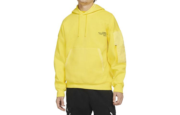 Jordan 23 Engineered Yellow Logo Print Loose Hoodie CV2766-731
