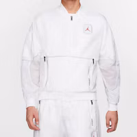 Shop Jordan 5 經典拼接尼龍轟炸機外套 白色 CU1667-100