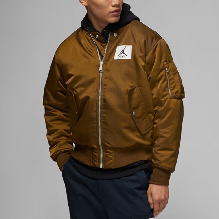 Shop Jordan Jaket Kasual Serbaguna Flight Coklat. DQ7345-385