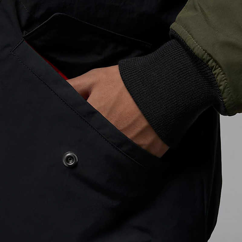 Sizing 乔丹Letterman黑色羊毛拉链夹克 HV5152-045