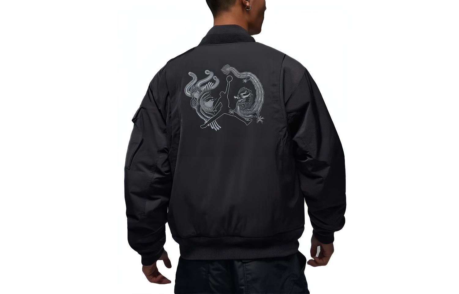 Lookbook 乔丹长袖图案夹克 黑色 FZ6432-070