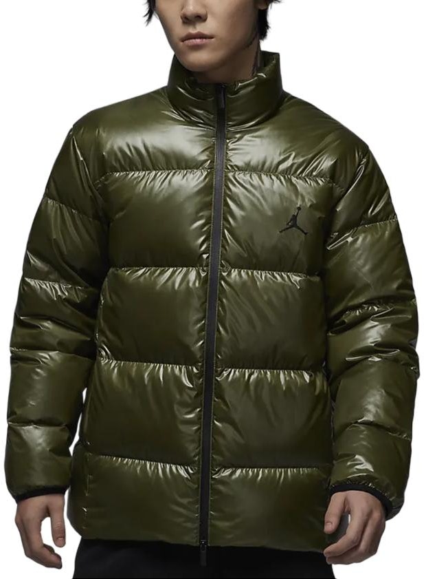 jordan-olive-green-black-logo-pattern-puffer-jacket-warm-and-casual-fv-7272-222