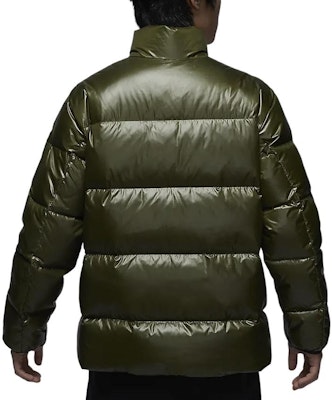 Jordan Olive Green/Black Logo Pattern Puffer Jacket - Warm and Casual. FV7272-222 Lookbook Jordan Olive Green/Black Logo Pattern Puffer Jacket - Warm and Casual. FV7272-222